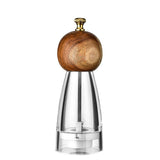 Manual Round Head Pepper Sea Salt Grinder Acrylic Acacia Wood Grinder Ceramic Core Kitchen Tool V1192-AZ-W-15186