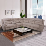 Barcelona 6 Seater Sectional Chaise Fabric Recliner Sofa with 2 Power Slides V43-SOF-BRCLNA