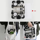 A4 Ultra-Foldable Shopping Trolley Stainless Steel & 5cm Slim 1.1kg Lightweight, 25kg V1385-STCA4-ZM-001