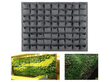 Indoor Outdoor 72 Pockets Garden Vertical Wall Hanging Planter Plant Growing Bags Gray V1294-YM0901-3111200137311
