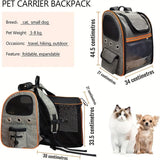 Foldable Expandable Pet Carrier Backpack for Cats and Small Dogs, Breathable Mesh Travel Carrier for V1341-ZY-QP8YH24W