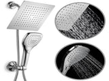 Ultra-Luxury 8" Rainfall Shower Head/Handheld Combo. Convenient Push-Button Flow Control Button for V1366-AZ2-W-08656