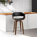 Artiss Bar Stools Swivel PU Seat Wooden BA-TW-8201-BK