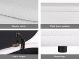 Artiss Storage Ottoman Blanket Box 87cm Boucle Fabric Oval OTM-OVL-01-TED-WH