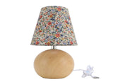 Floral Fabric Table Lamp 3000K 4500K 6000K Stepless Dimmable Farmhouse Flower Bedside Lamp with Wood V1294-YM0901-3119240151811