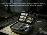 Camping Spice Kit 11 Piece with EVA Hard Shell Carry Case, PET Liquid Bottles and Seasoning Jars, V888-ELOSUNG57067