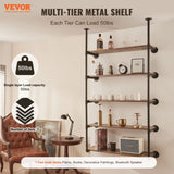 VEVOR Industrial Pipe Shelf 5 Tier 2PCS 11.8in W Wall-Mount Planks NOT Included V952-JSGZWJYGWMBHDL9HWV0