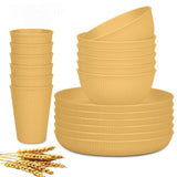 Wheat Straw Dinnerware Set Unbreakable Dinner Plates BPA-Free Dinnerware - Dark Green - Size 01 V1106-122-43975-DKG-01