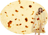 Burritos Tortilla Throw Blanket , Novelty Funny Round Blanket for Kids & Adults, Soft V1107-BURRITOS TORTILLA THROW BLANKET2-71 INCHES