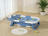 CARLA HOME Foldable Baby Bath Tub with Collapsible Toddler - Blue V178-36508