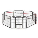 i.Pet 24" 8 Panel Dog Playpen Pet Exercise Cage Enclosure Fence Play Pen PET-DOGPLAYPEN-H60