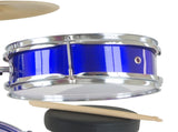 Karrera Mini 4-Piece Children Drum Kit Set Wooden with 2 Toms Bass Pedal Snare Stool Metallic B 4PC-DRUM-BU