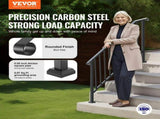 Handrails for Outdoor Steps, 5 Step Stair Hand Rail Kit, Transitional Carbon Steel Railings with V952-BPXGMDZLSLZFDP9MRV0