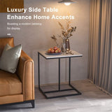 C Shape Sofa Side End Table Sintered Stone Black White V178-66798