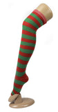 10x Christmas Over The Knee Socks Red Green Xmas Candy Cane Striped Elf Bulk V563-10PCS-CHRISTMAS_SOX