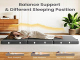 15cm Small Single BedStory 3-Fold Mattress Folding Foam Bed Washable Cover, 180x70cm XFGH-MA-L-FD-15-SS-GY