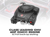 BAUMR-AG 24" Ride On Lawn Mower, Lithium Electric Start System, 6HP 224cc, 5 Cut Heights, Catcher V219-MOWRIDBMP24A