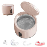 Portable Rechargeable Ultrasonic Retainer Cleaner with 3 Modes for Dentures Aligner Jewelry - Pink V1263-JX-8208-1