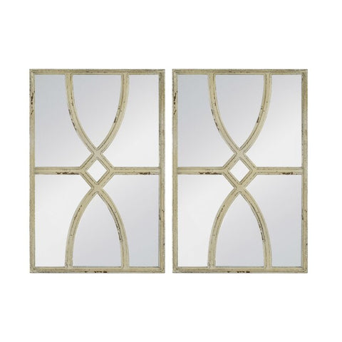Set 2 Shabby Chic Carved Wall Mirrors 67cm V637-20830