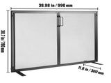 Fireplace Screen 1 Panel with Door, Sturdy Iron Mesh Fireplace Screen, 990MM Spark Guard V952-BLMHSJY3545I44JO4V0