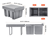Pullout Trash Can for Kitchen Cabinets, 201010L Double Sink Garbage Waste Recycling Bin, V952-CFLJTDTHSST4PX1IZV0