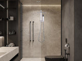 WELS 8" Rain Shower Head Set Square Dual Heads Faucet High Pressure Hand Held V63-828021