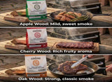 ASMOKE 3-Piece Premium Wood Pellet Variety Pack - Oak, Cherry & Apple V642-XFAS-MIX-WO-PEL-5LBSX3
