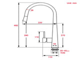 Round Brushed Gold Pull Out Kitchen Sink Tap Basin Mixer Faucet Flexible Spout V1233-KRD515G