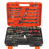 82-Piece Professional Automotive Repair Tool Set - 1/2 & 1/4 Drive Ratchets, Sockets, and Wrenches V888-ELOSUNG11674