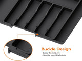 Black Adjustable Polypropylene Kitchen Drawer Organizer 8 Compartments, Large Capacity, Easy to V888-ELOSUNG17726