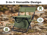 3-in-1 Blue Large Portable Folding Camping Chair with Zippered Cooler Bag and 35*35cm Thick Plush V888-ELOSUNG52305