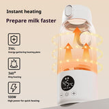Portable Bottle Warmer 16.9oz Bottle Warmer for Travel, Fast Heating for Breast Milk Formula & V1192-AZ-W-2502