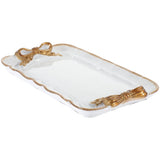 Serving Platter Rectangular Tray Resin Bowknot Dessert Serving Tray Tableware Tray V1370-AZ4-16193