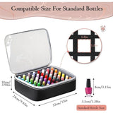 Large Capacity Nail Polish Organizer Bag Double Layer Portable Storage Case with Sponge Dividers for V1341-ZY-RC3Q6ANF-BLACK