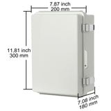 Outdoor Electrical Junction Box, 300 x 200 x 180 mm, ABS Plastic Electrical Enclosure Box with V952-SLJXHABS12X86XOWLV0