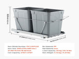 Pullout Trash Can for Kitchen Cabinets,Double Under Sink Garbage Recycling Bin, Under Mount V952-CFLJTDTHSST5OB5S2V0