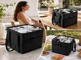 Insulated Drink Carrier Bag with Dividers Portable 4 Cup Beverage Tote with Adjustable Shoulder V1369-AZ3-W-09170