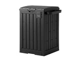 Gardeon Outdoor Trash Cans Polypropylene Patio Hideaway Bin 110L Black OTC-110L-BK