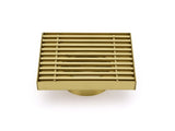 Brushed Gold Smart Square 100mm Strip Fence Floor Drain Shower Grate 50mm Waste V1233-SQWL0200D50BG