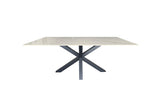 Miles Black With White Marble Dining Table - 90cm x 180cm V292-DT-MLS-BLACKBASE-WHITEMARBLE
