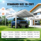 VEVOR Carport Replacement Canopy Cover 10 x 20 ft, Garage Top Tent Shelter Tarp Heavy-Duty V952-CKPB10X20FTD1VXCBV0