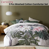 Accessorize Curiosity Washed Cotton Printed 3 Piece Comforter Set Queen V442-HIN-COMFORTER-CURIOSITY-CREAM-QS