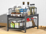 CARLA HOME 2 Tier Sliding Cabinet Organizer Drawer Storage Rack for Kitchen or Bathroom LSB-36330