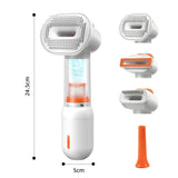 4-in-1 Pet Hair Vacuum Comb, Rechargeable De-shedding Tool with Interchangeable Heads, Duck-Shape V1341-ZY-ZHEA5URF-WHITE