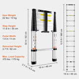 Telescoping Ladder Aluminum Extension Step 12.5 ft Multi-purpose Portable V952-SSLTN125170KGIL80V0