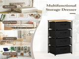 CARLA HOME 4 Drawer Fabric Storage Dresser - Steel Frame - Black - Storage Rack - Rustic V178-36406