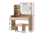 Artiss Dressing Table Set Stool Led Wood FUR-V-DRESS03-LED-WD-AB