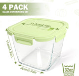 Glass Soup Containers with lids 4 Cup, 32 oz Glass Containers, Tall Borosilicate Glass Food V1258-DP02-C-41