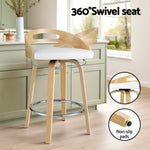 Artiss 2x Bar Stools Swivel Dining Chairs Low Back Counter Seat PU Cushion BA-TW-8566-WHX2-AB