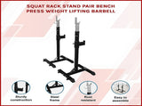Squat Rack Stand Pair Bench Press Weight Lifting Barbell V63-759965